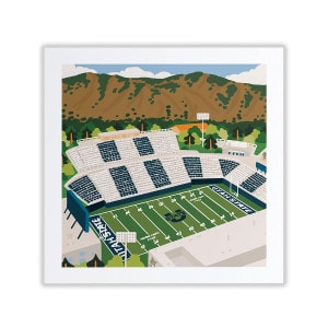 Usu maverik stadium print 8x8 Leah Jay Illustration